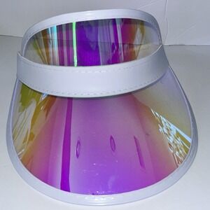 Iridescent Mirrored Plastic Sun Visor Golf Beach Bingo Vegas Festival Casino Hat